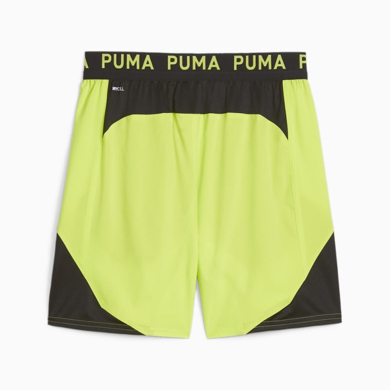 Puma | Men's FIT Ultrabreathe 7" Stretch Woven Training Shorts - Lime Pow-Black