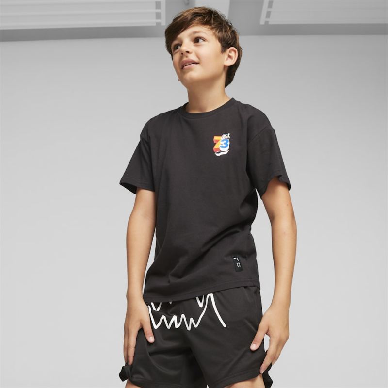 Puma | Boys Trash Talk Basketball Big Kids Tee - Black