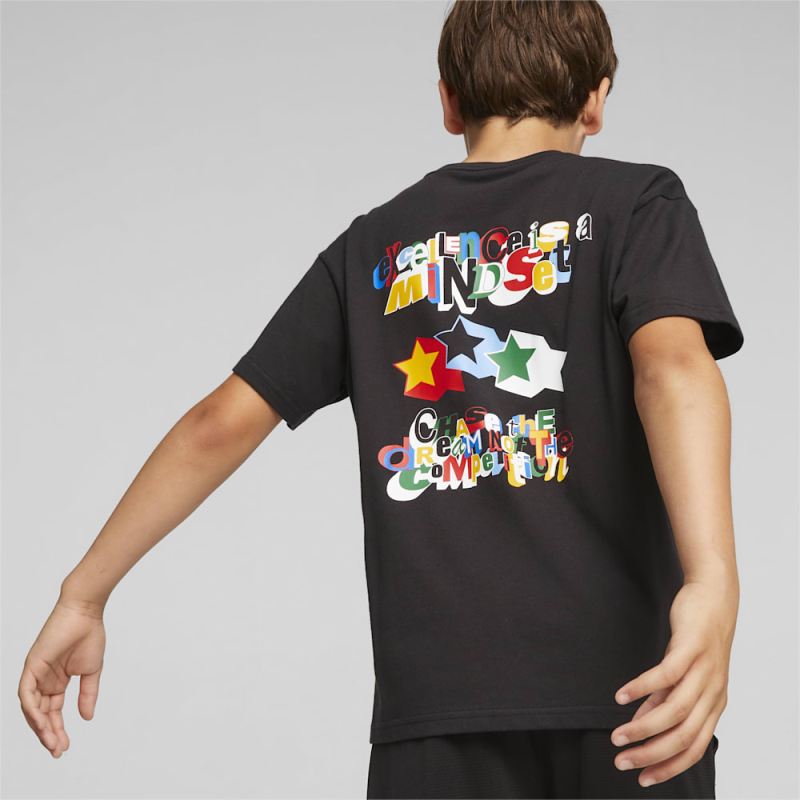 Puma | Boys Trash Talk Basketball Big Kids Tee - Black