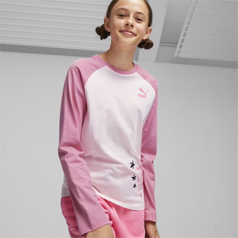 Puma | Girls Puma | Girls x SPONGEBOB SQUAREPANTS Kids Long Sleeve Tee - Frosty Pink