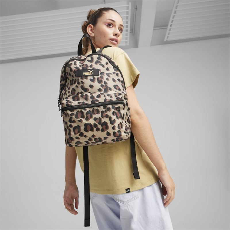 Puma | Women's Core Pop Backpack - Prairie Tan-Animal AOP