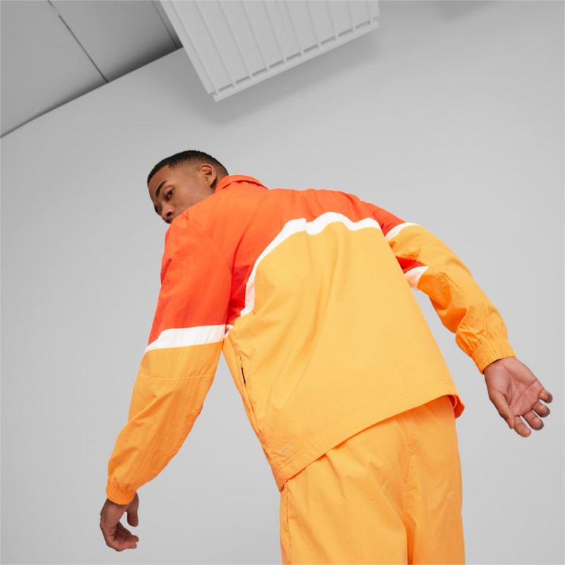 Puma | Men's Clyde Basketball Jacket 2.0 - Cayenne Pepper-Clementine