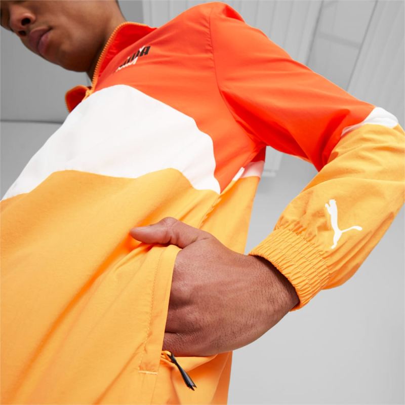 Puma | Men's Clyde Basketball Jacket 2.0 - Cayenne Pepper-Clementine