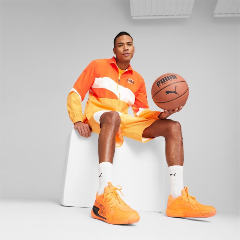 Puma | Men's Clyde Basketball Jacket 2.0 - Cayenne Pepper-Clementine