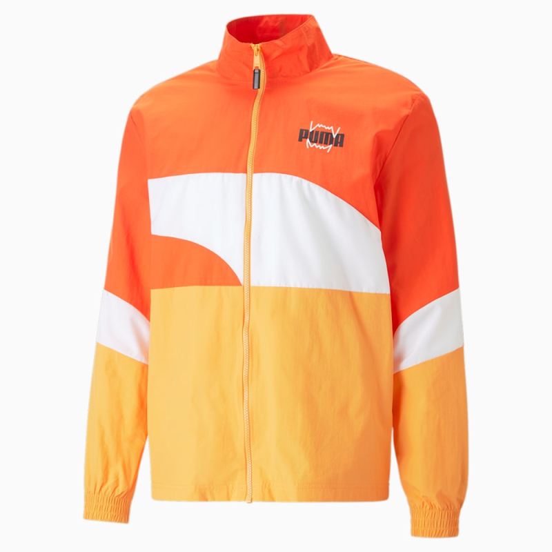 Puma | Men's Clyde Basketball Jacket 2.0 - Cayenne Pepper-Clementine