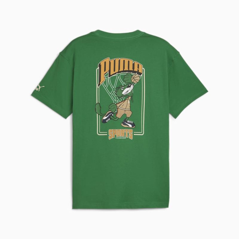 Puma | Men's For the Fanbase Puma | Men's TEAM Graphic Tee - Archive Green