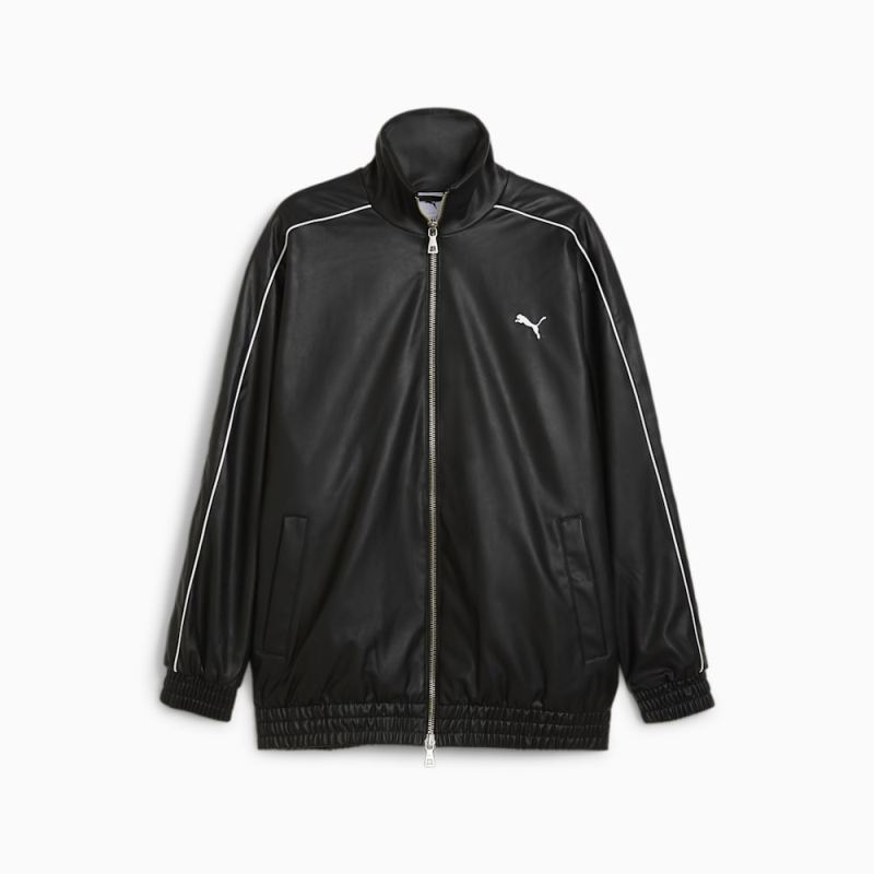 Puma | Men's T7 Pleather Track Jacket - Black - Click Image to Close