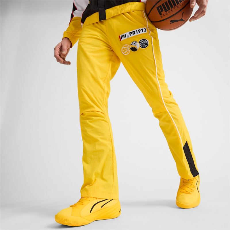 Puma | Men's x PORSCHE Basketball Woven Pants - Sport Yellow-Black