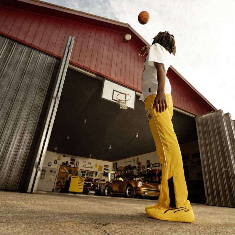 Puma | Men's x PORSCHE Basketball Woven Pants - Sport Yellow-Black