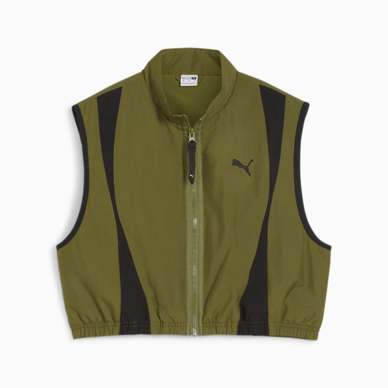 Puma | Women's DARE TO Woven Vest - Olive Green