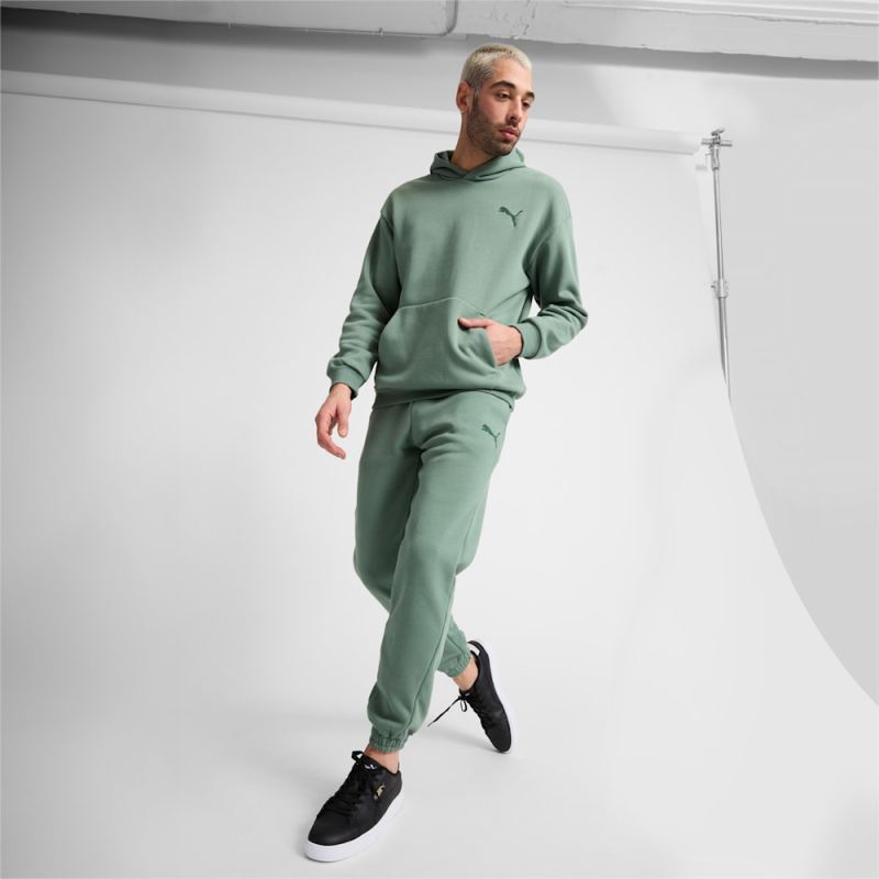 Puma | Men's Elevated Full Length Hoodie - Eucalyptus