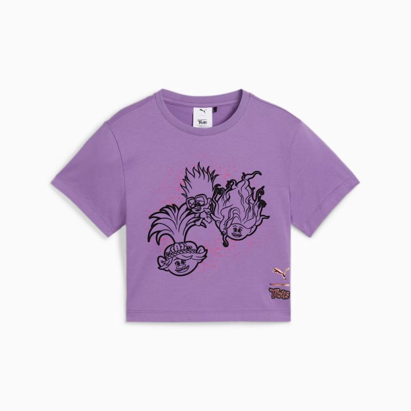 Puma | Girls Puma | Girls x TROLLS Little Kids Graphic Tee - Ultraviolet