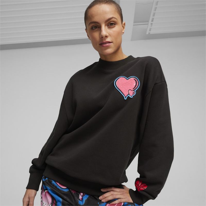 Puma | Women's Whole Lotta Love Basketball Sweatshirt - Black - Click Image to Close