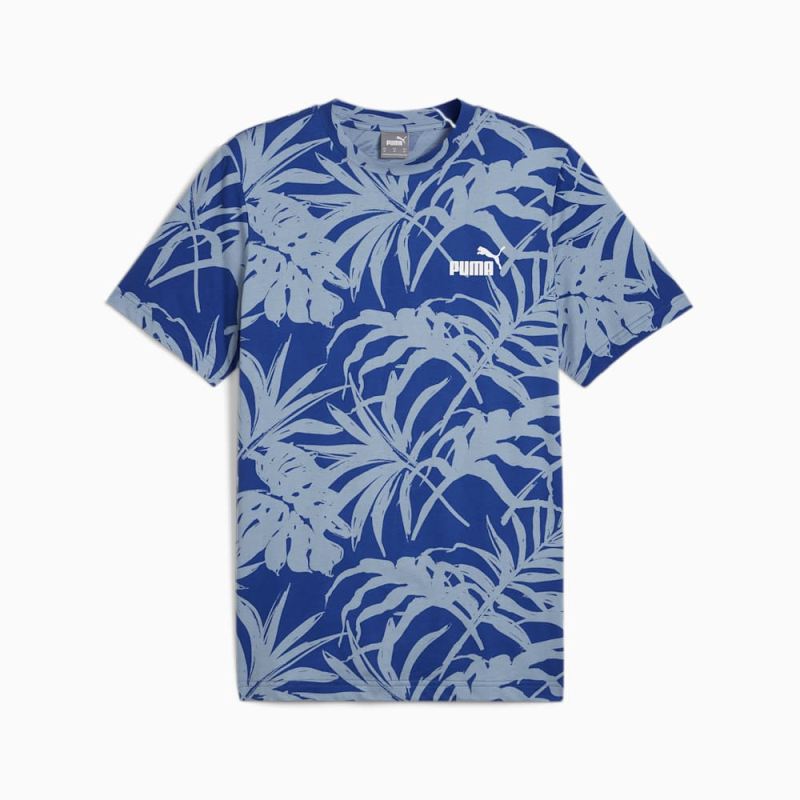 Puma | Men's ESS+ PALM RESORT Tee - Cobalt Glaze-AOP