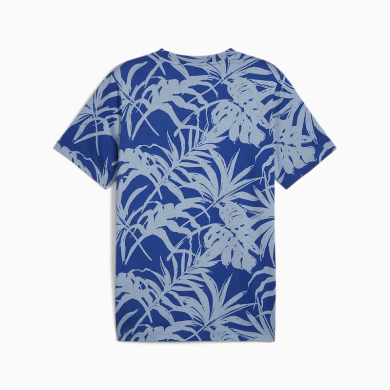 Puma | Men's ESS+ PALM RESORT Tee - Cobalt Glaze-AOP