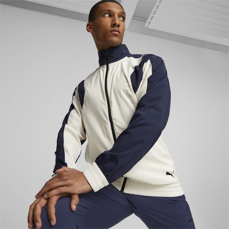 Puma | Men's FIT Full-Zip Woven Training Jacket - Alpine Snow-Navy