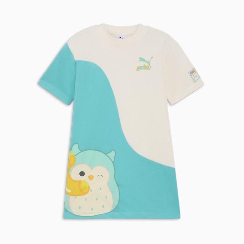 Puma | Girls Puma | Girls x SQUISHMALLOWS Little Kids Color Block T-Shirt Dress - WARM WHITE