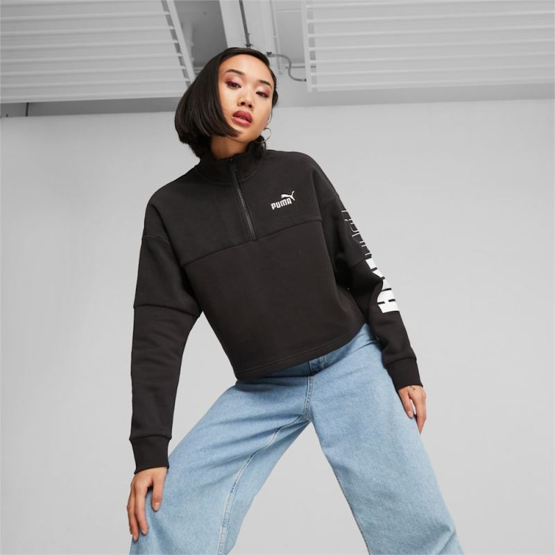 Puma | Women's POWER Colorblock Sweatshirt - Black