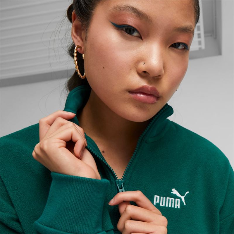 Puma | Women's POWER Colorblock Sweatshirt - Malachite