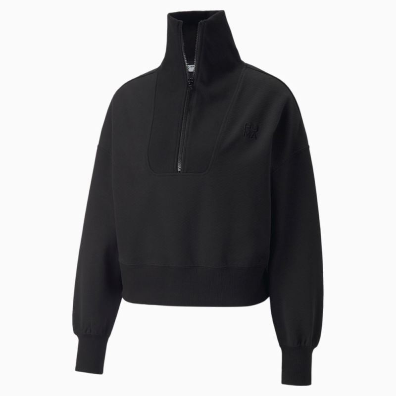 Puma | Women's Infuse Half-Zip Oversized Sweatshirt - Black