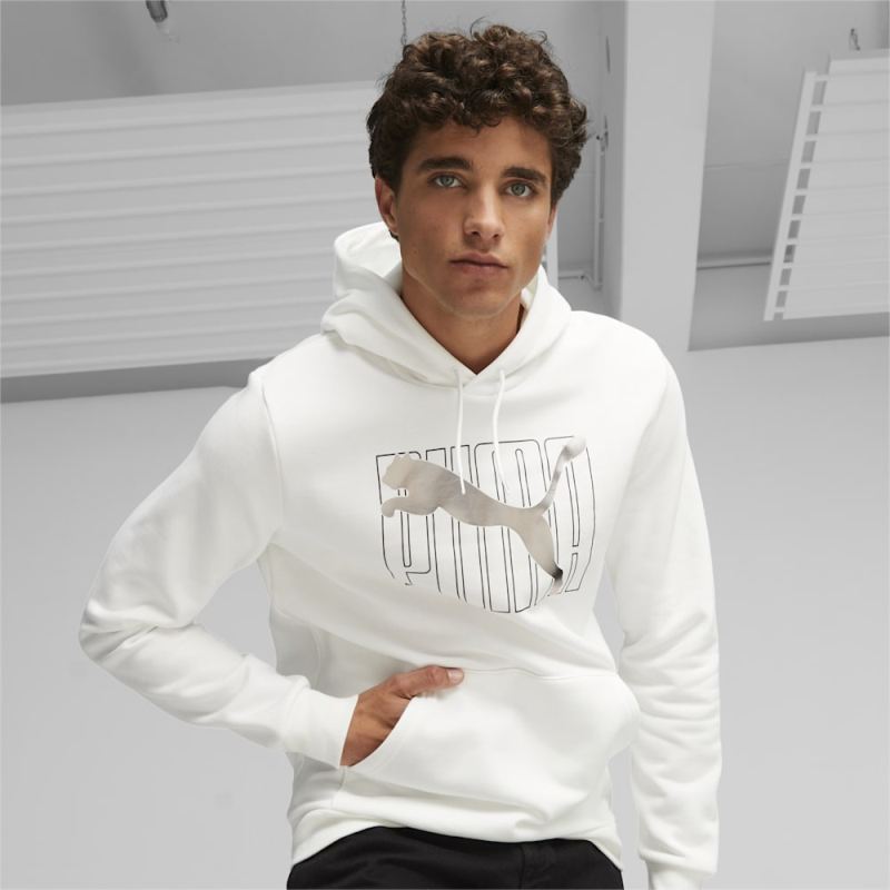 Puma | Men's ESS+ Logo Lab Hoodie - White