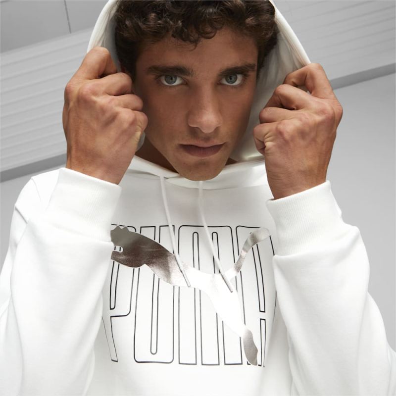 Puma | Men's ESS+ Logo Lab Hoodie - White