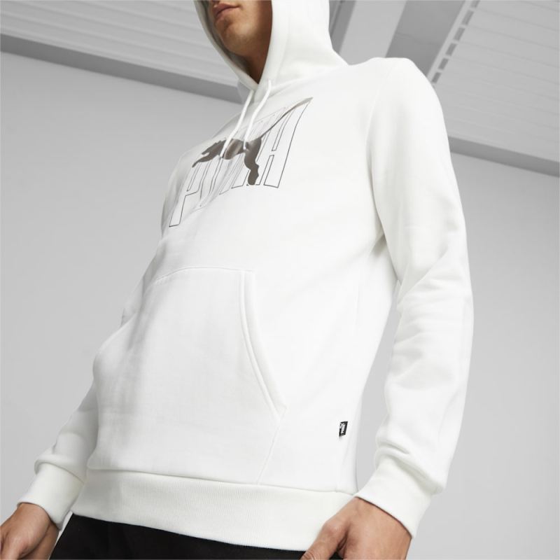 Puma | Men's ESS+ Logo Lab Hoodie - White