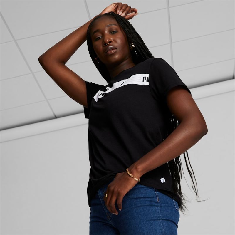 Puma | Women's Line Up Script Tee - Black