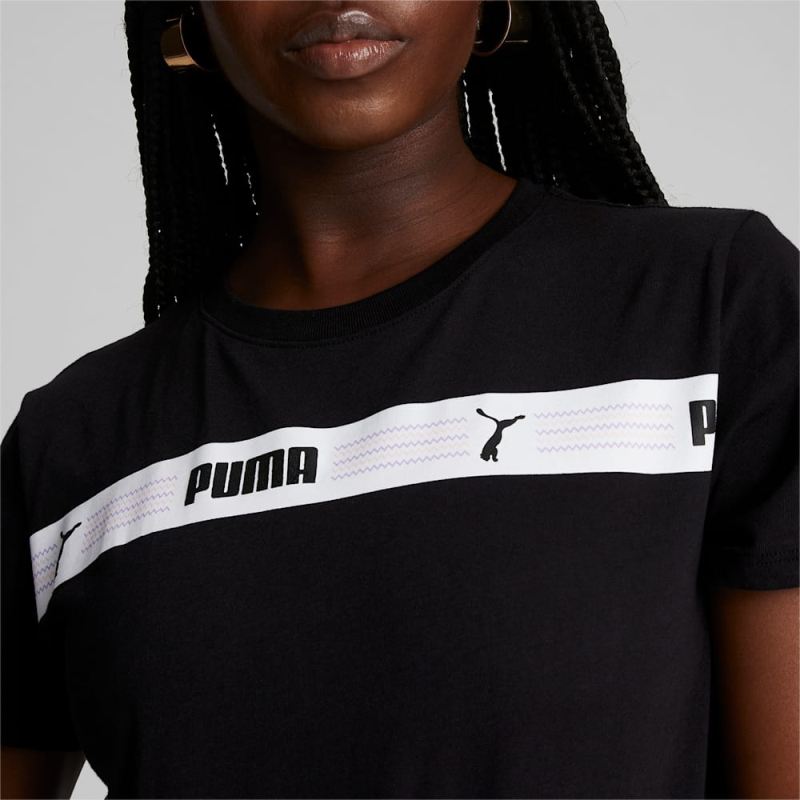 Puma | Women's Line Up Script Tee - Black