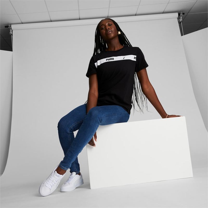 Puma | Women's Line Up Script Tee - Black