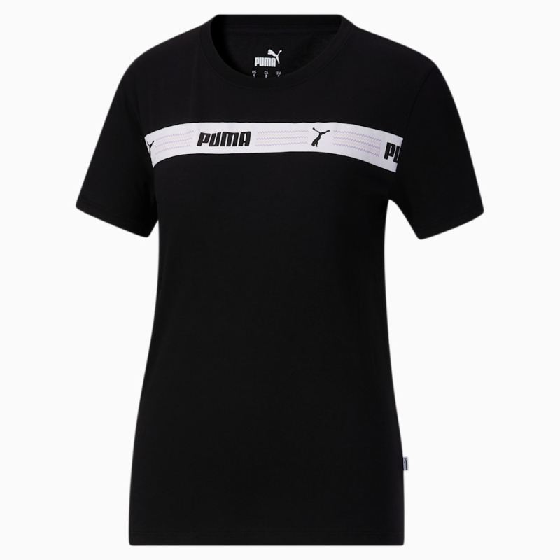 Puma | Women's Line Up Script Tee - Black