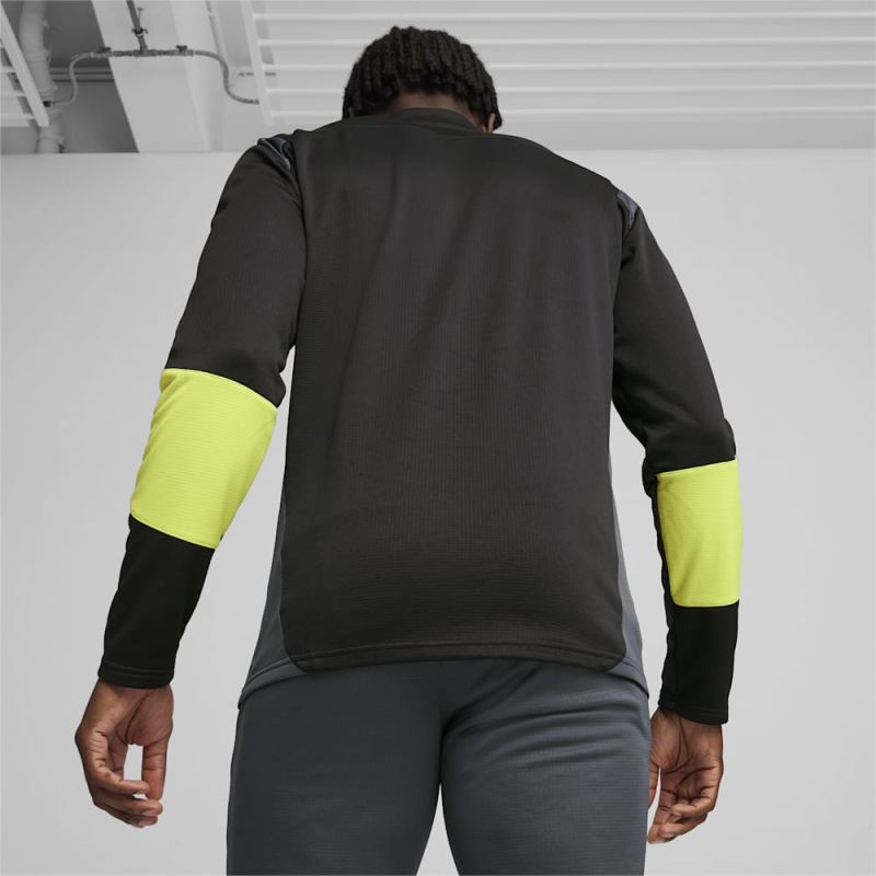 Puma | Men's KING Pro Quarter-zip Top - Black-Electric Lime