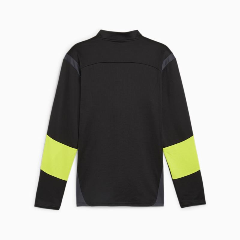 Puma | Men's KING Pro Quarter-zip Top - Black-Electric Lime