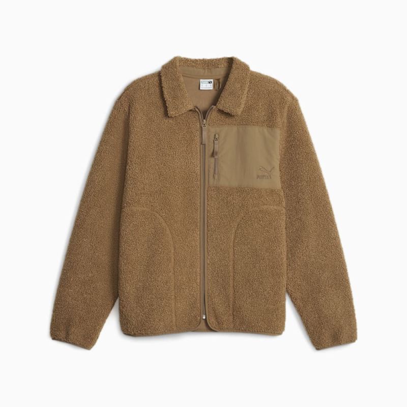 Puma | Men's CLASSICS Sherpa Jacket - Chocolate Chip