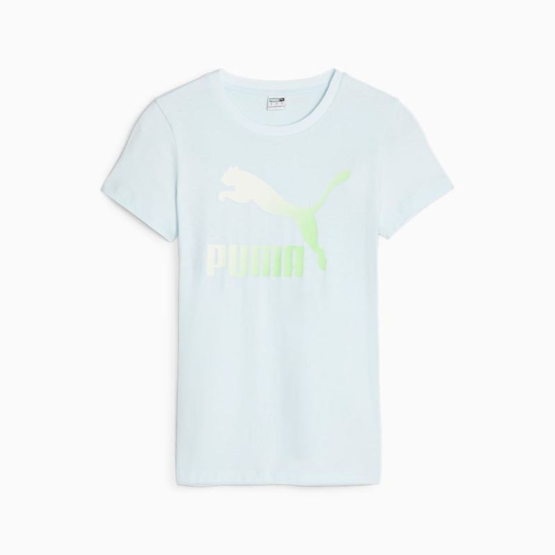 Puma | Women's Classics Logo Infill Tee - Icy Blue-beach days