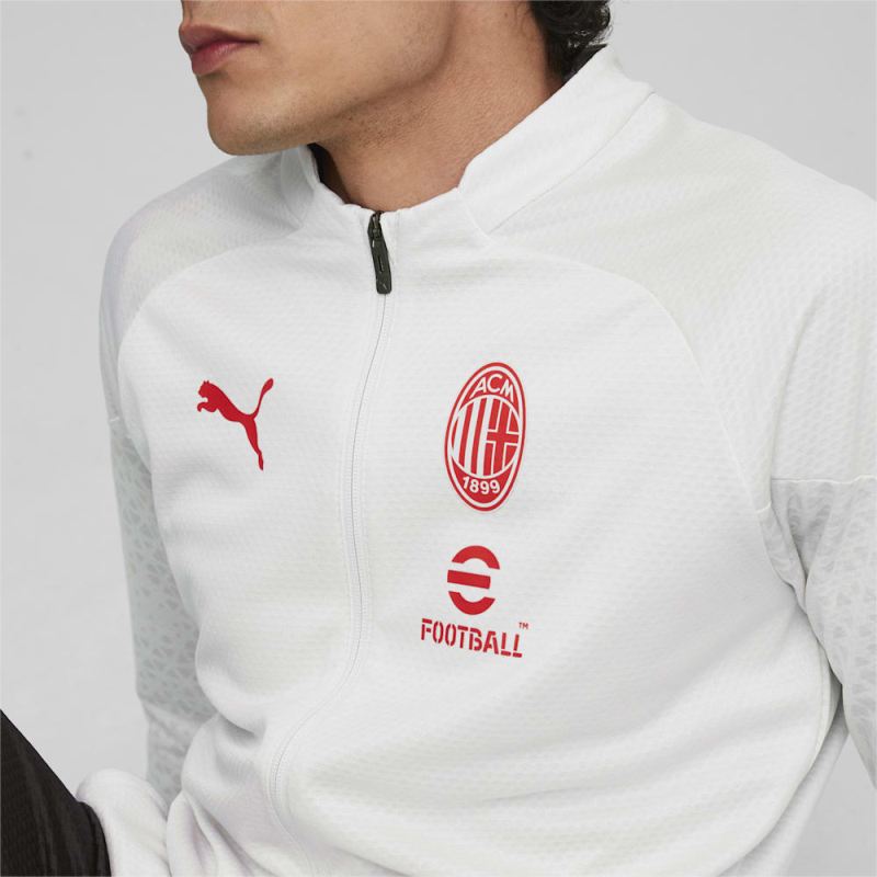 Puma | Men's AC Milan Soccer Training Jacket - Feather Gray-For All Time Red