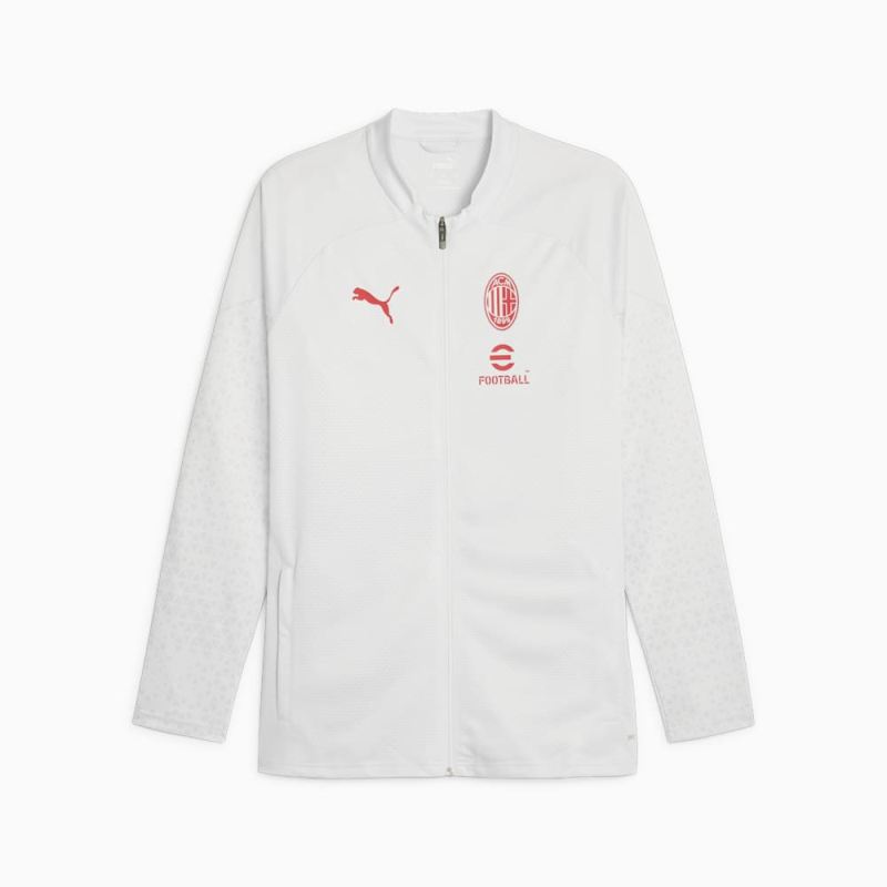 Puma | Men's AC Milan Soccer Training Jacket - Feather Gray-For All Time Red