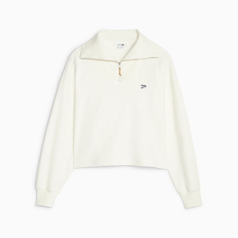 Puma | Women's DOWNTOWN Half-Zip Sweatshirt - Warm White