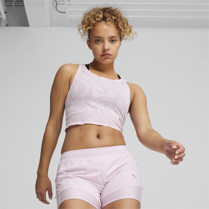 Puma | Women's RUN ULTRASPUN Running Crop Top - Grape Mist