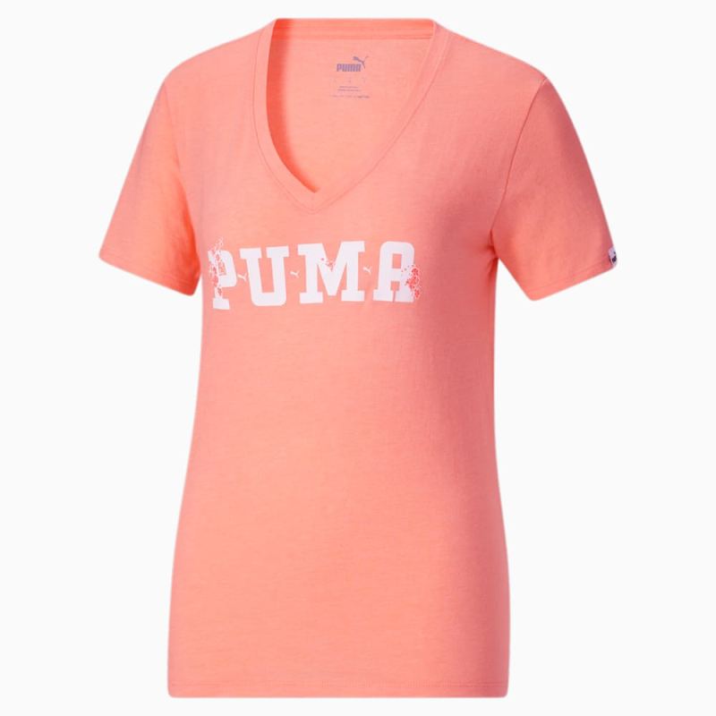 Puma | Women's Varsity Bloom Tee - Peach Pink Heather