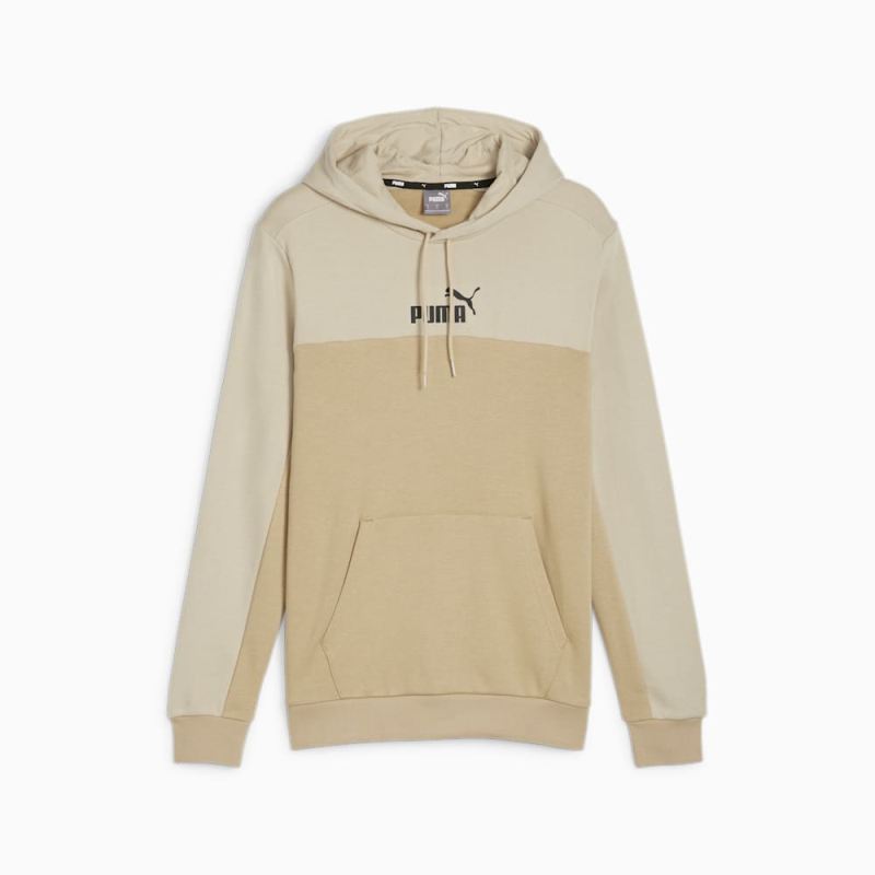 Puma | Men's Essentials+ Block Hoodie - Prairie Tan - Click Image to Close