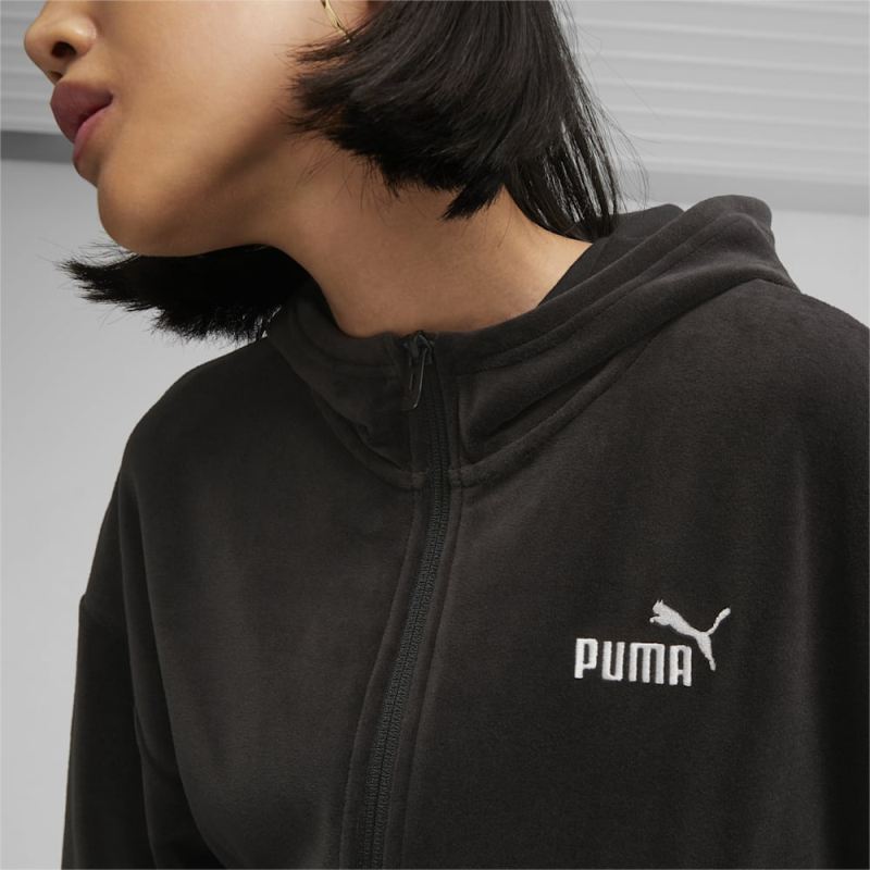 Puma | Women's Essentials Elevated Full Zip Hoodie - Black