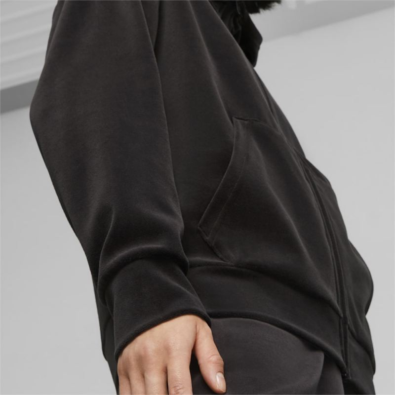 Puma | Women's Essentials Elevated Full Zip Hoodie - Black