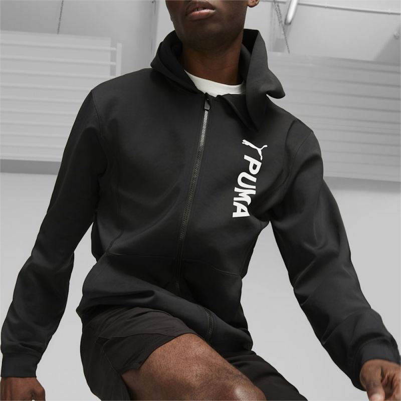 Puma | Men's Fit Double Knit Full-Zip Hoodie - Black