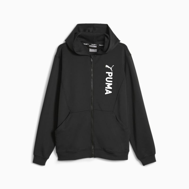 Puma | Men's Fit Double Knit Full-Zip Hoodie - Black