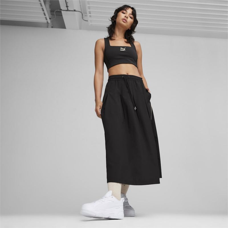 Puma | Women's INFUSE Pleated Midi Skirt - Black