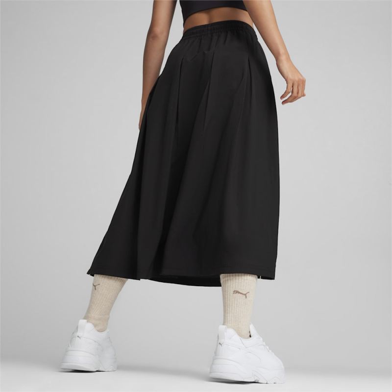 Puma | Women's INFUSE Pleated Midi Skirt - Black