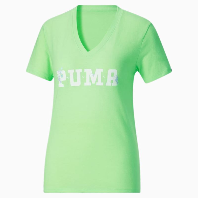 Puma | Women's Varsity Bloom Tee - Spring Fern Heather