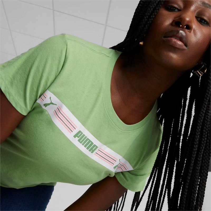 Puma | Women's Line Up Script Tee - Dusty Green