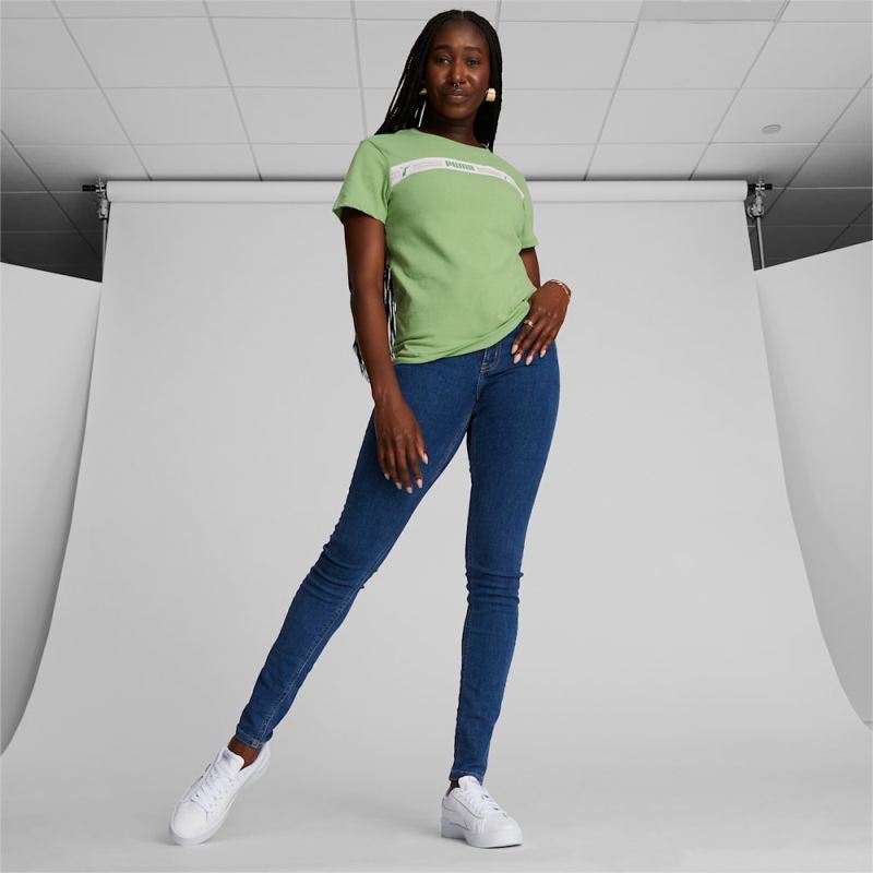 Puma | Women's Line Up Script Tee - Dusty Green